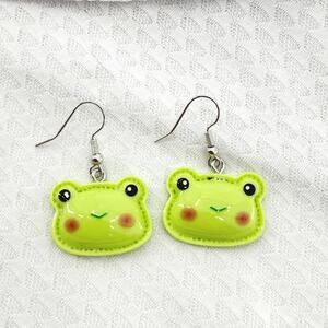 Cute Froggy Earrings, Frog Dangle Earrings, Toad Earrings, Summer Earrings
